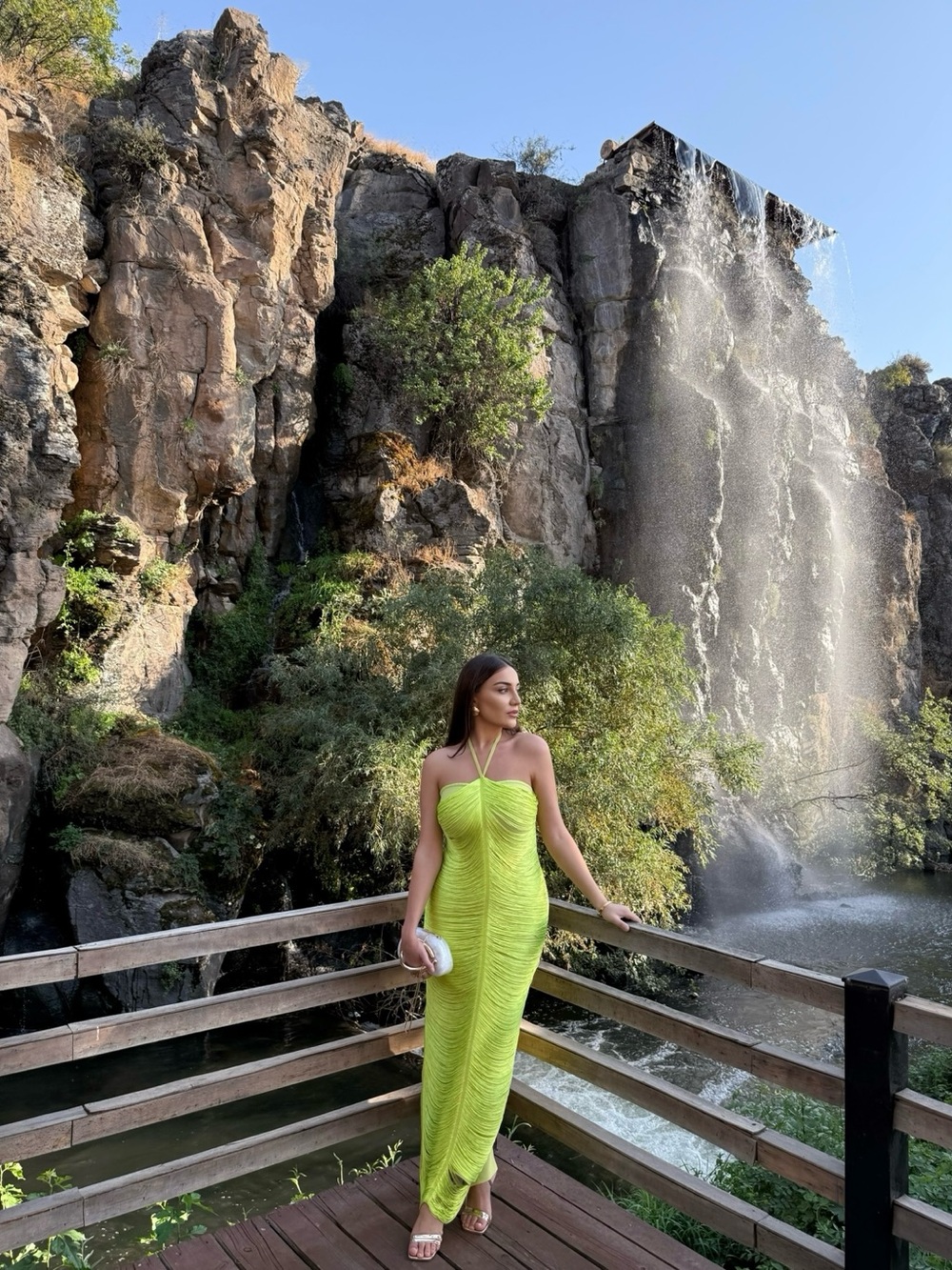 Strapless Lime Green Ruched Maxi Dress- worn only ONCE